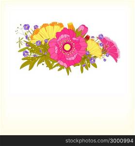 Springtime Colorful Flower Greeting Card Background