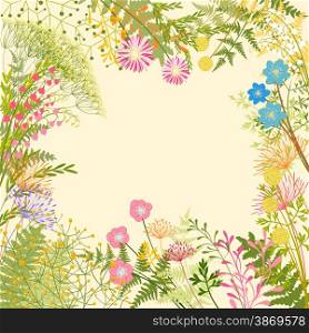 Springtime Colorful Flower Herb Garden Party Background