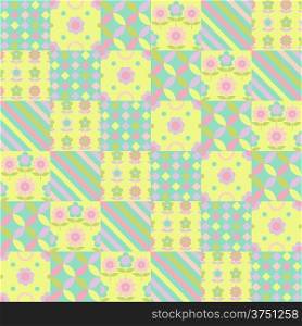 Springtime Colorful Flower Seamless Pattern Background