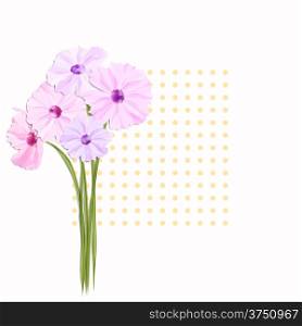 Springtime Greeting Card with Colorful Flowers. Image contains a gradient mesh