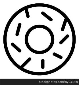Sprinkled doughnut cake light icon set