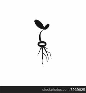 Sprout icon black simple style vector image