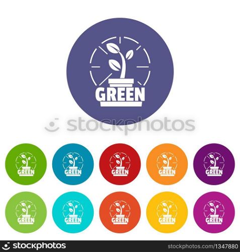 Sprout icons color set vector for any web design on white background. Sprout icons set vector color
