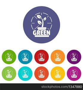 Sprout icons color set vector for any web design on white background. Sprout icons set vector color