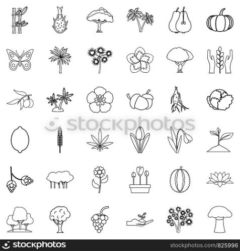 Sprout icons set. Outline style of 36 sprout vector icons for web isolated on white background. Sprout icons set, outline style