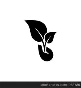 Sprouted Grains, Microgreen Sprout. Flat Vector Icon illustration. Simple black symbol on white background. Sprouted Grains, Microgreen Sprout sign design template for web and mobile UI element. Sprouted Grains, Microgreen Sprout Flat Vector Icon