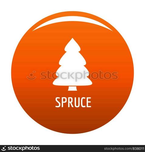Spruce tree icon. Simple illustration of spruce tree vector icon for any design orange. Spruce tree icon vector orange