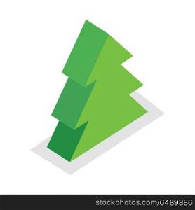 Spruce tree vector illustration in isometric projection. Plant picture for for nature, woodworking, gardening concepts, web, app, icons, infographics, logotype design. Isolated on white background. . Spruce Tree Illustration in Isometric Projection.. Spruce Tree Illustration in Isometric Projection.
