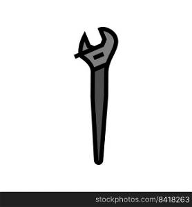 spud wrench tool color icon vector. spud wrench tool sign. isolated symbol illustration. spud wrench tool color icon vector illustration