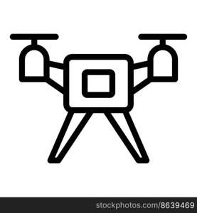 Spy drone icon outline vector. Aerial camera. Web control. Spy drone icon outline vector. Aerial camera