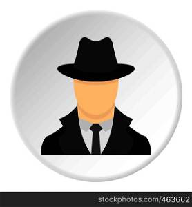 Spy icon in flat circle isolated vector illustration for web. Spy icon circle