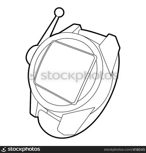 Spy wristwatch icon. Outline illustration of spy wristwatch vector icon for web. Spy wristwatch icon, outline style