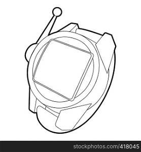 Spy wristwatch icon. Outline illustration of spy wristwatch vector icon for web. Spy wristwatch icon, outline style