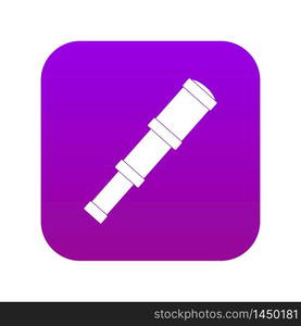 Spyglass icon digital purple for any design isolated on white vector illustration. Spyglass icon digital purple