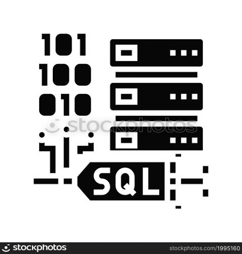 sql injections glyph icon vector. sql injections sign. isolated contour symbol black illustration. sql injections glyph icon vector illustration