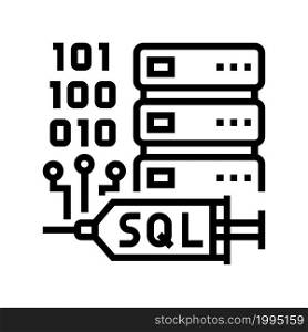 sql injections line icon vector. sql injections sign. isolated contour symbol black illustration. sql injections line icon vector illustration