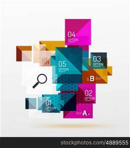 Square abstract background. Vector template background for workflow layout, diagram, number options or web design