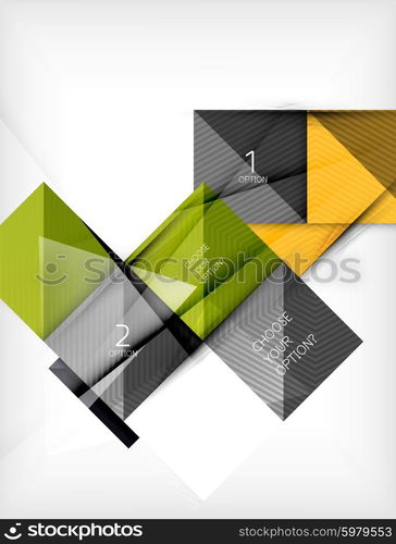 Square abstract background with option elements, paper design style with glossy effects and shadows. Vector illustration