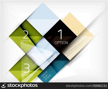 Square abstract background with option elements, paper design style with glossy effects and shadows. Vector illustration