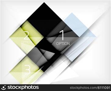 Square abstract background with option elements, paper design style with glossy effects and shadows. Vector illustration