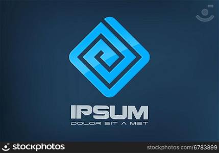 Square Abstract Blue logo template. Icon Business Collection.Vector.