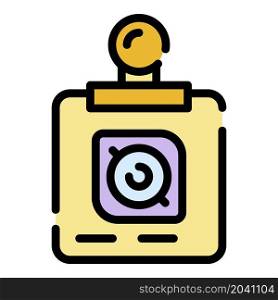 Square action camera icon. Outline square action camera vector icon color flat isolated. Square action camera icon color outline vector