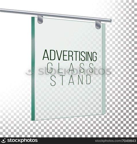 Square Advertising Glass Board. 3D Vector Realistic Illustration. Empty Glass Frame For Images Snd Advertisement.. Square Advertising Glass Board. 3D Vector Realistic Illustration. Empty Glass Frame For Images