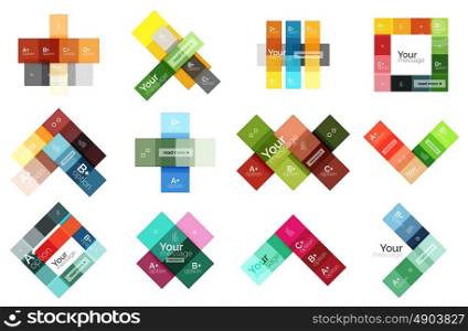 Square and stripes geometric infographic templates. Geometric business abstract background for workflow layout, diagram, number options or web design