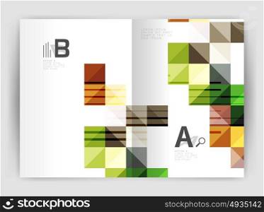 Square annual report brochure a4 print template. Square annual report brochure a4 print template with sample option text infographics
