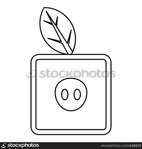 Square apple icon in outline style isolated on white background vector illustration. Square apple icon, outline style