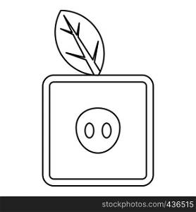Square apple icon in outline style isolated on white background vector illustration. Square apple icon, outline style
