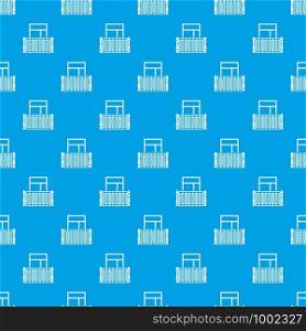 Square balcony pattern vector seamless blue repeat for any use. Square balcony pattern vector seamless blue