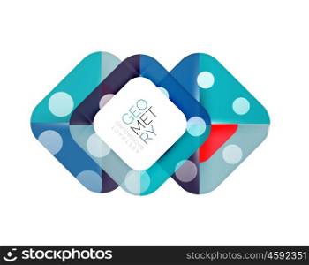 Square banner geometric template, vector