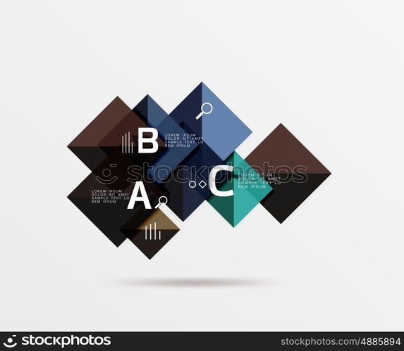 Square banner. Vector template background for workflow layout, diagram, number options or web design