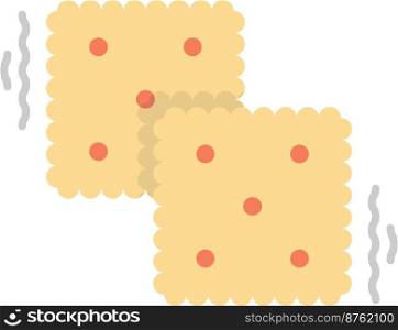 square biscuits illustration in minimal style isolated on background