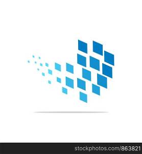 Square Blue Pixel Abstract Logo Template Illustration Design. Vector EPS 10.