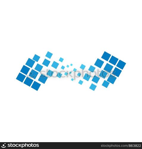 Square Blue Pixel Abstract Logo Template Illustration Design. Vector EPS 10.