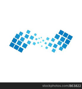 Square Blue Pixel Abstract Logo Template Illustration Design. Vector EPS 10.