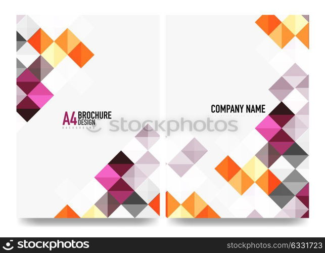 Square business a4 brochure cover design, flyer, annual report. Square business a4 brochure cover design, flyer, annual report. Vector background