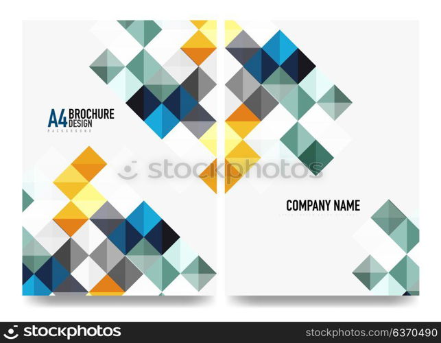 Square business a4 brochure cover design, flyer, annual report. Square business a4 brochure cover design, flyer, annual report. Vector background