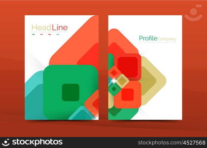 Square business abstract background, corporate print template. Vector