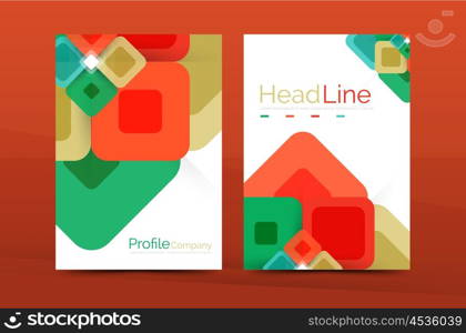 Square business abstract background, corporate print template. Vector