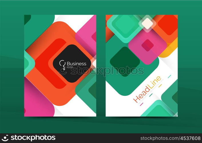 Square business abstract background, corporate print template. Vector