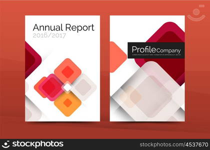 Square business abstract background, corporate print template. Vector