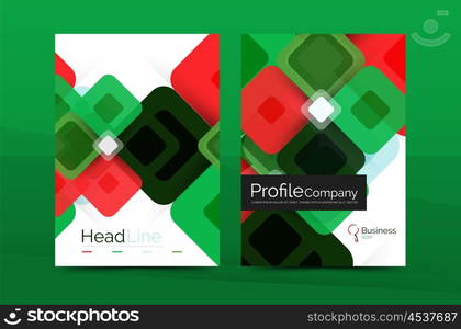 Square business abstract background, corporate print template. Vector