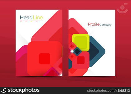 Square business abstract background, corporate print template. Vector