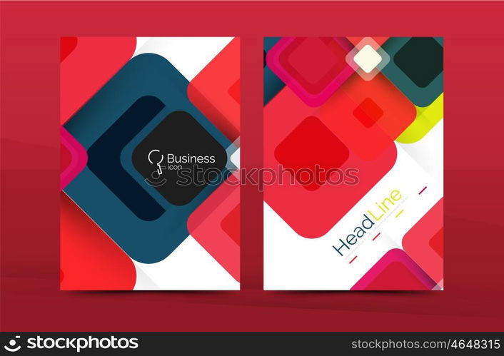 Square business abstract background, corporate print template. Vector