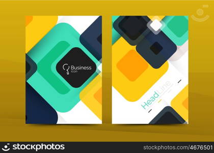 Square business abstract background, corporate print template. Vector