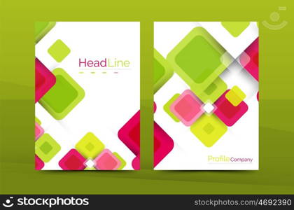 Square business abstract background, corporate print template. Vector