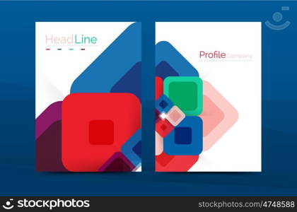 Square business abstract background, corporate print template. Vector